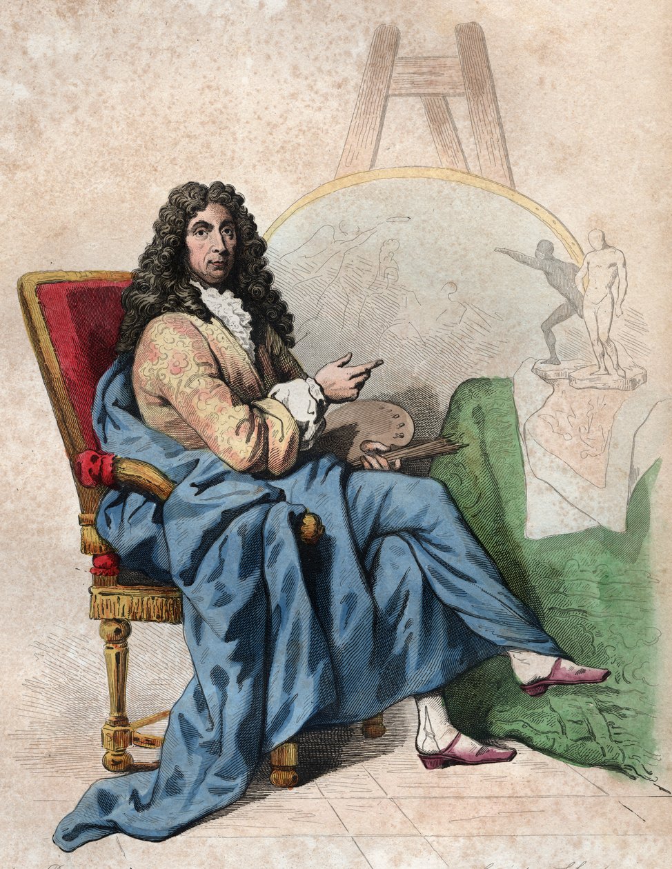 Charles Lebrunin (Le Brun) (1619-1690) muotokuva, ranskalainen taidemaalari ja taideteoreetikko. tekijältä French School