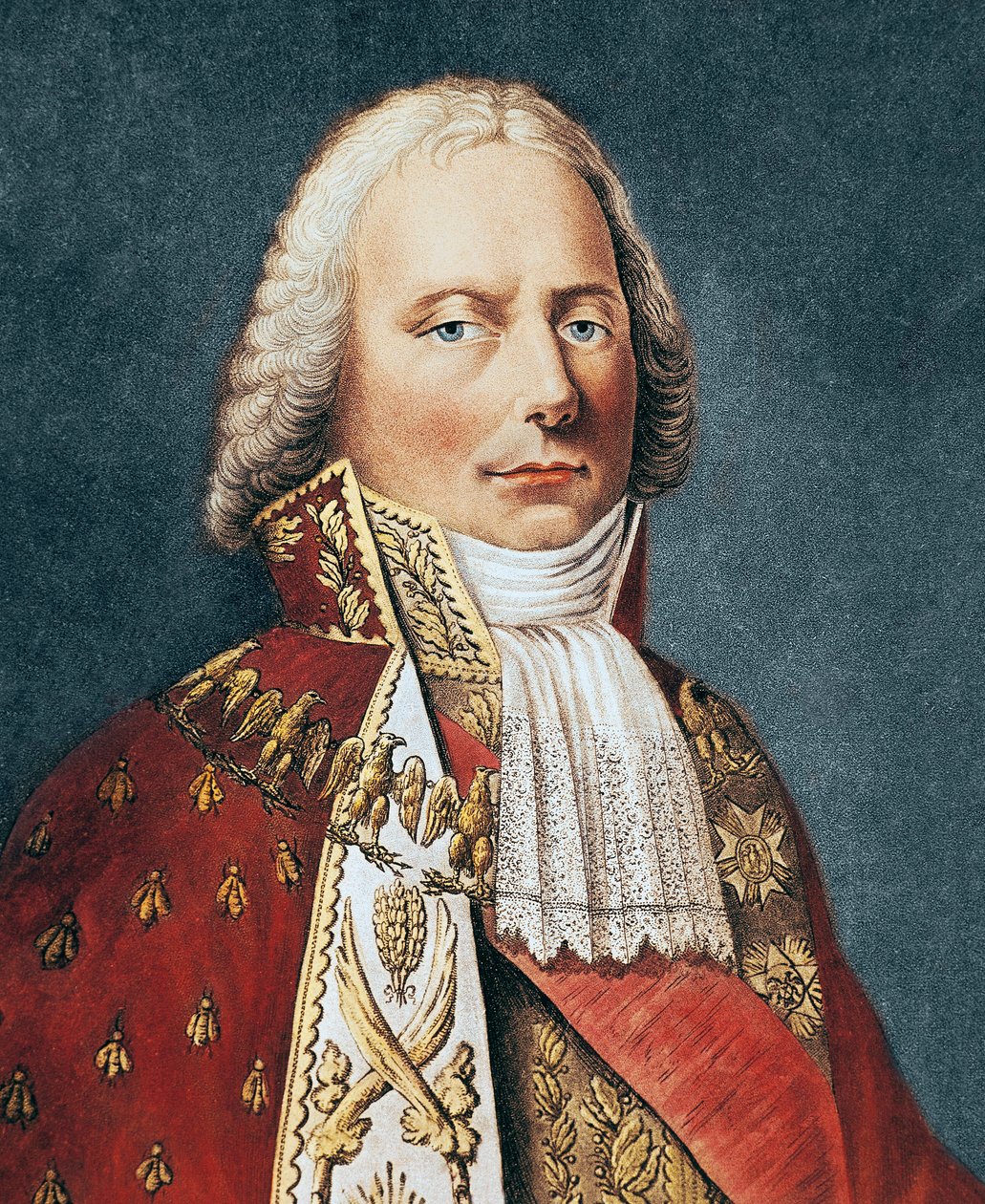 Charles Maurice De Talleyrandin muotokuva - Charles Maurice de Talleyrand Perigordin (1754 - 1838) muotokuva, ranskalaisen poliitikon kaiverrus - tekijältä French School