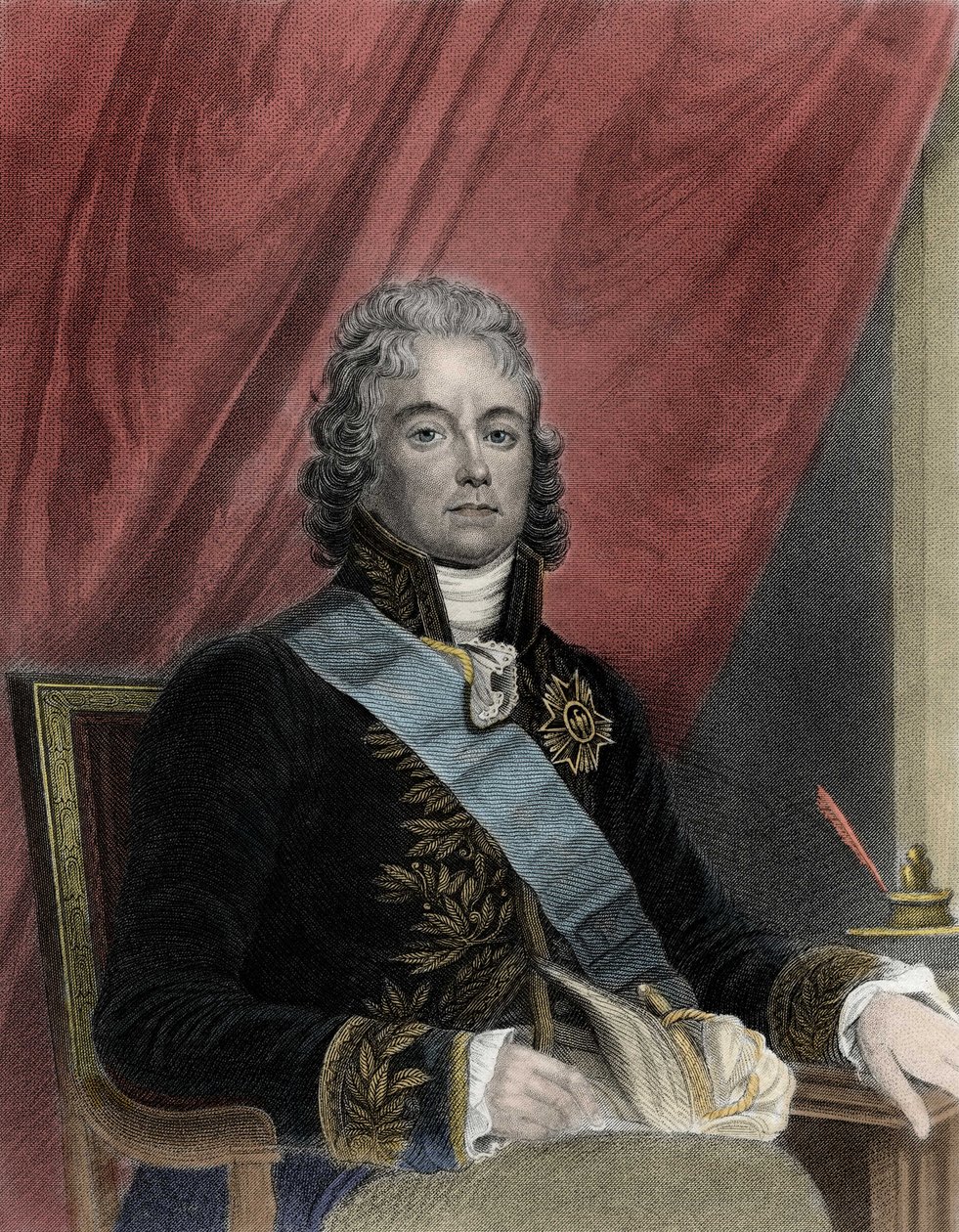 Ranskalaisen poliitikon Charles Maurice de Talleyrand Perigordin (1754-1838) muotokuva. tekijältä French School