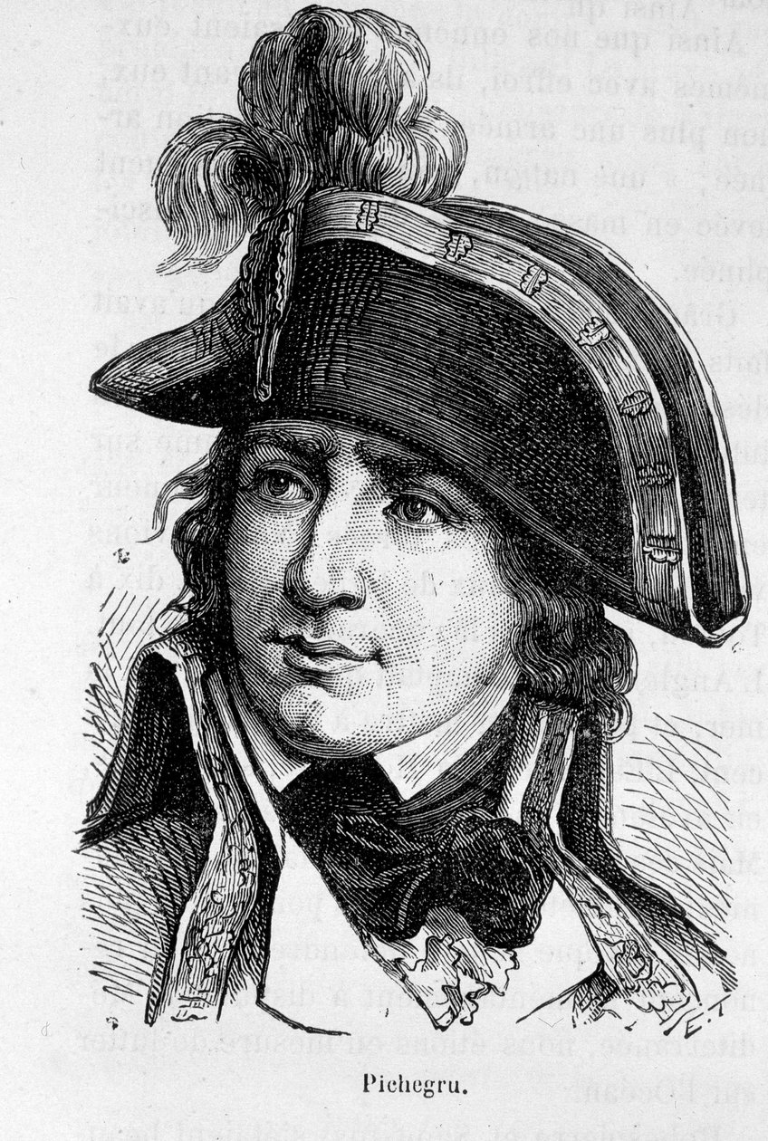 Ranskan kenraalin (1761-1804) Charles Pichegrun muotokuva - Henri Martinin "Ranskan historiassa" tekijältä French School