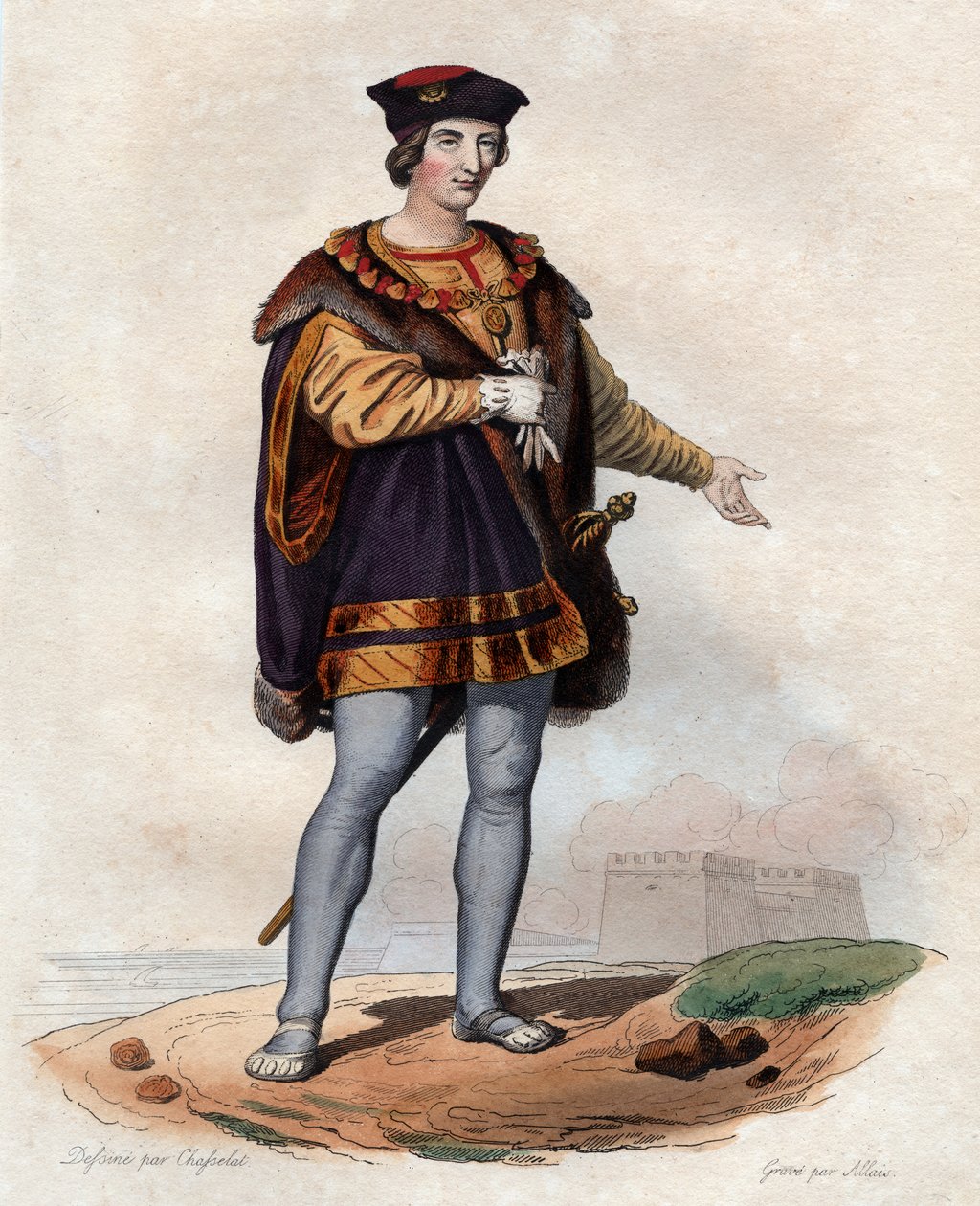 Ranskan kuninkaan Charles VIII (1470-1498) muotokuva. tekijältä French School
