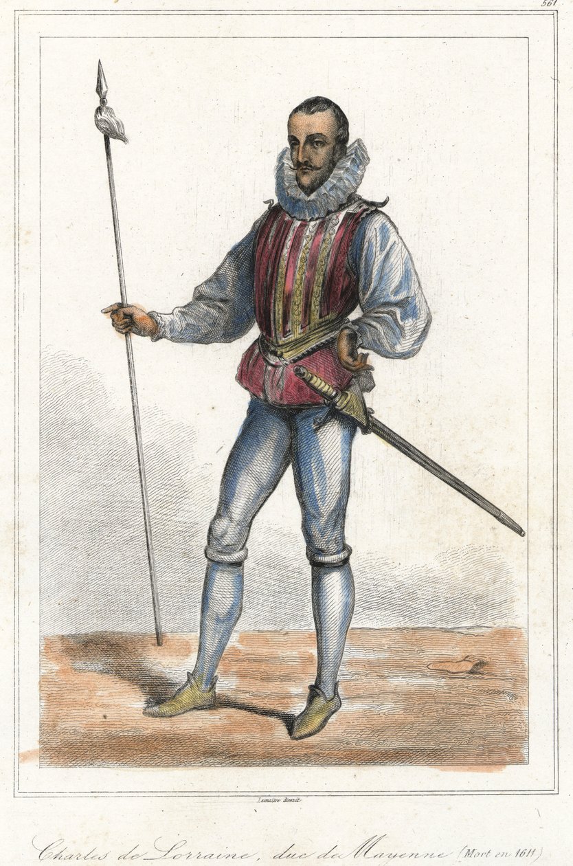 Charles de Lorraine, Mayennen herttua (1554 - 1611), Ranskan prinssi, muotokuva. Henrin, Guisen herttuan, jälkeen hän oli liigan päällikkö (1589). tekijältä French School