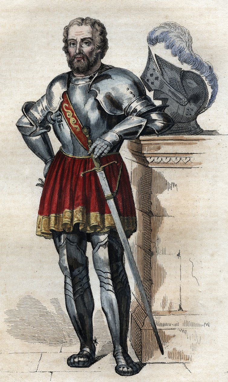 Ranskalaisen sotilaan Chevalier de Bayardin (1475-1524) muotokuva. tekijältä French School