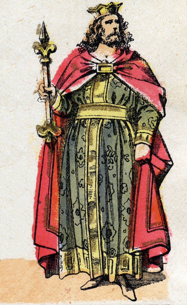 Muotokuva Childebert I:stä (v. 497 - 558), frankkien kuninkaan. tekijältä French School