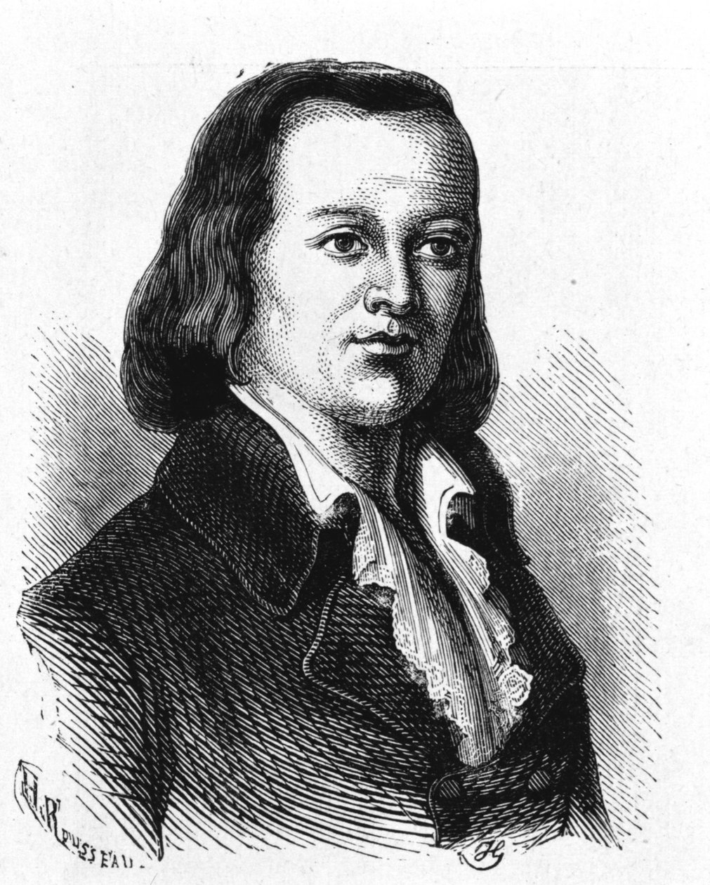 Muotokuva Claude Chappesta (1765 - 1807), ranskalaisesta insinööristä, joka teki ensimmäisen ilmalennättimen - teoksessa "Album de la Science; maineikkaat tiedemiehet; Suuria löytöjä””” 1896. tekijältä French School