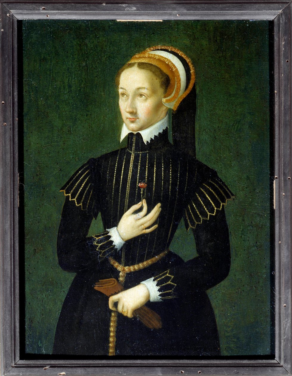 Claude de Francen (1499-1524) muotokuva Ranskan kuningattaresta ja Francois I:n vaimosta. Nimetön maalaus 1500-luvulta. Aurinko 0,28x0,21 m Chantilly, museo Conde tekijältä French School
