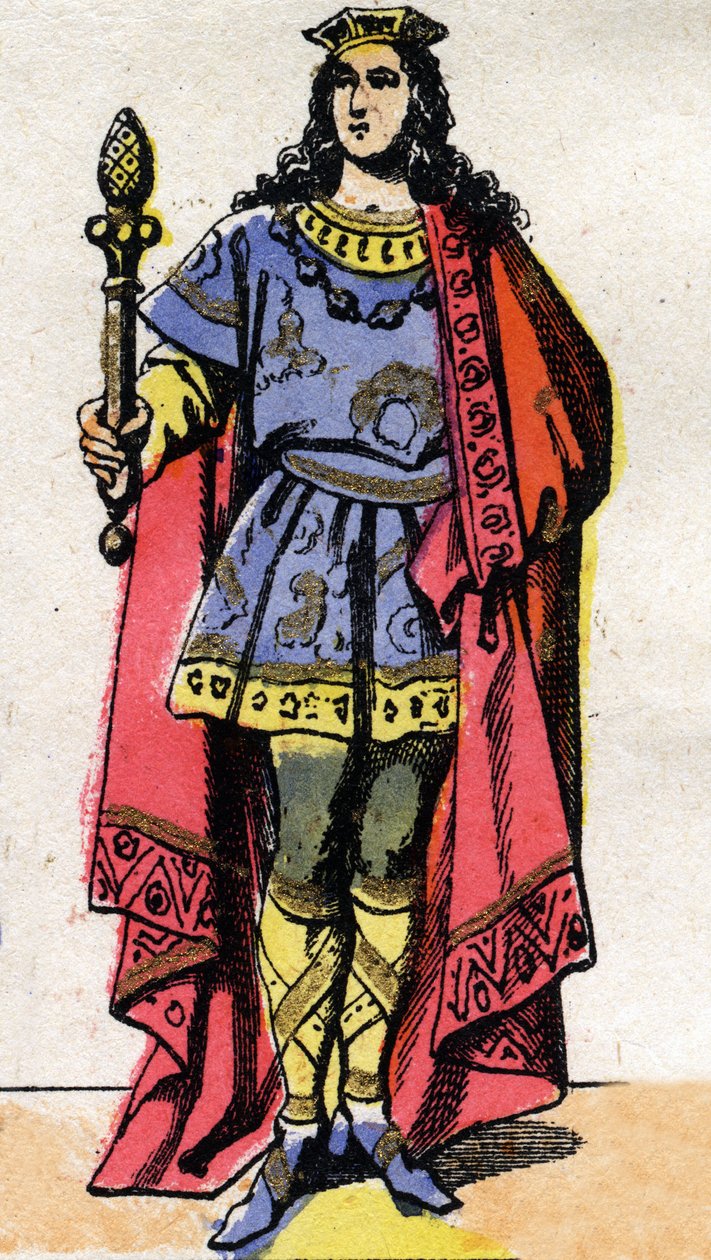 Clotaire (Clothaire) III, frangien kuninkaan (652-673) muotokuva. tekijältä French School