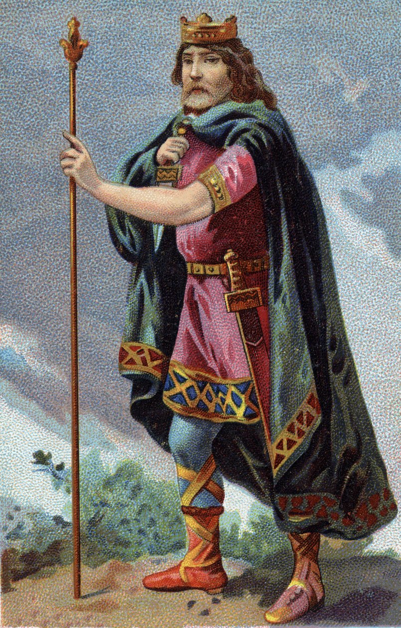 Clotairen muotokuva (Clothaire) I, frankkien kuningas 511a 561). tekijältä French School