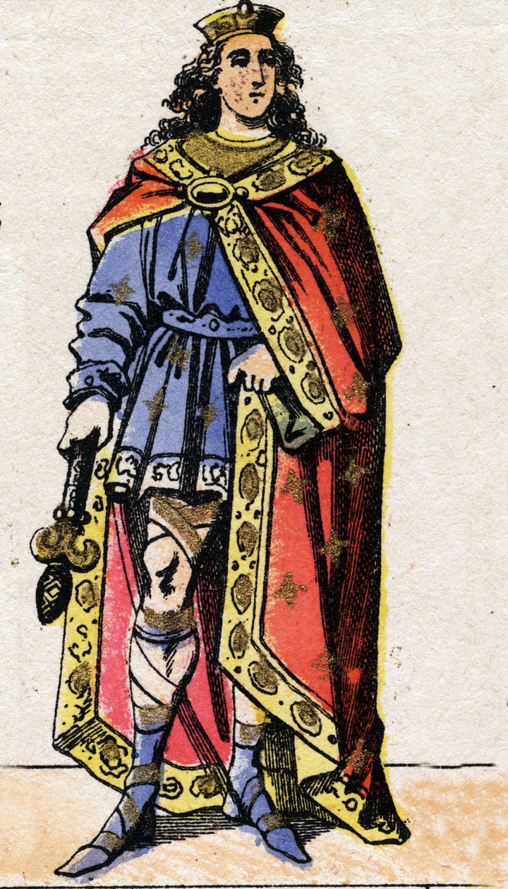 Frangien kuninkaan Clovis II:n muotokuva (v.633-657). tekijältä French School