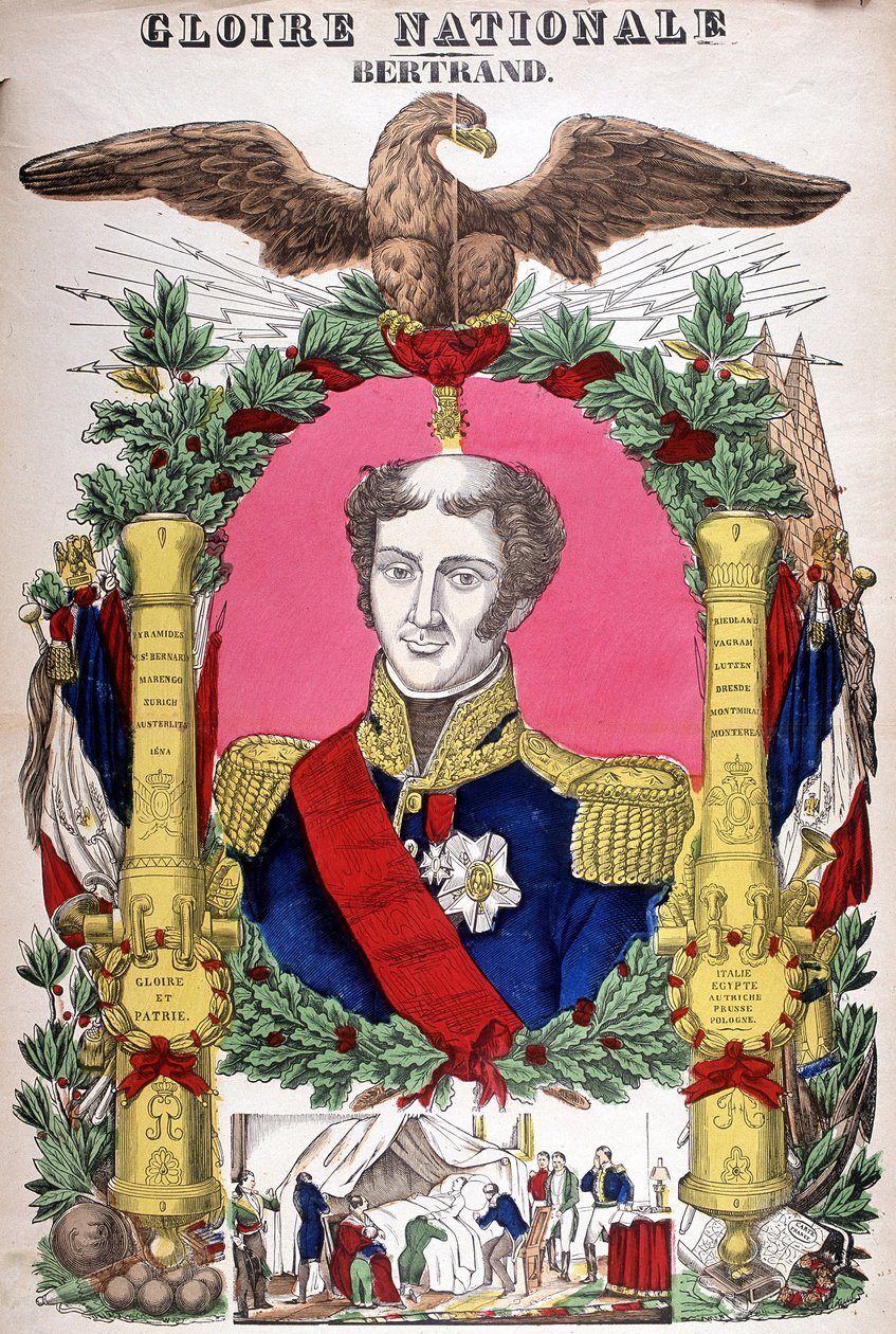Muotokuva kreivi Bertrandista (1773 - 1844), ranskalaisesta kenraalista. Kuva Epinalista tekijältä French School