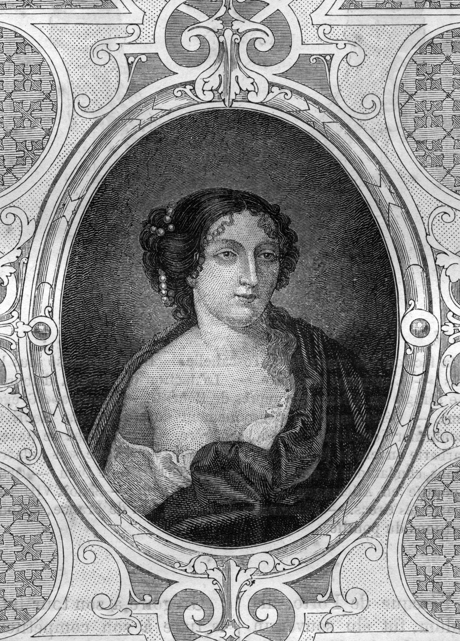 Lännen keisarin Cunegonden (975-1039) muotokuva. Kaiverrus Maurice Lachatren teokseen "Paavien-kuninkaiden-kuningattaren ja keisarien historia vuosisatojen ajan" tekijältä French School