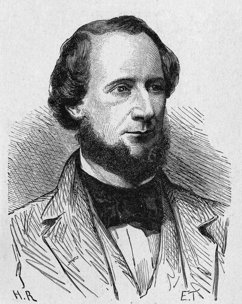Muotokuva Cyrus West Fieldistä (1819 - 1892), amerikkalainen teollisuusmies - "" Album of Sciencessä; maineikkaat tutkijat; Suuria löytöjä””” 1896. tekijältä French School