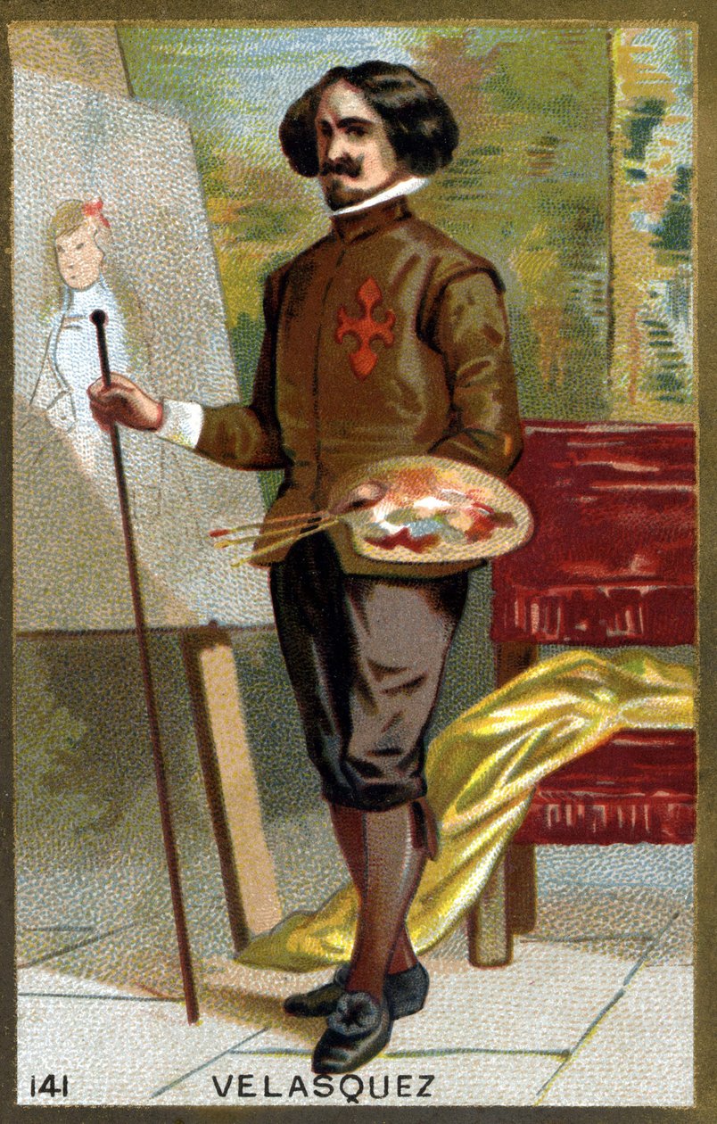 Diego Rodriguez de Silva y Velazquez dit Diego Velasquez (1599-1660) muotokuva. 1800-luvun lopun kromolitografia. tekijältä French School