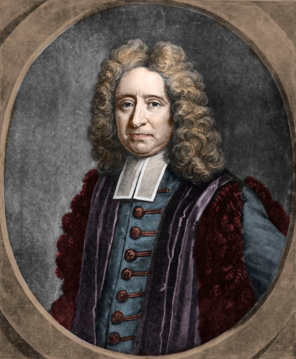 Englannin tähtitieteilijän Edmond Halley (1656-1742) muotokuva tekijältä French School
