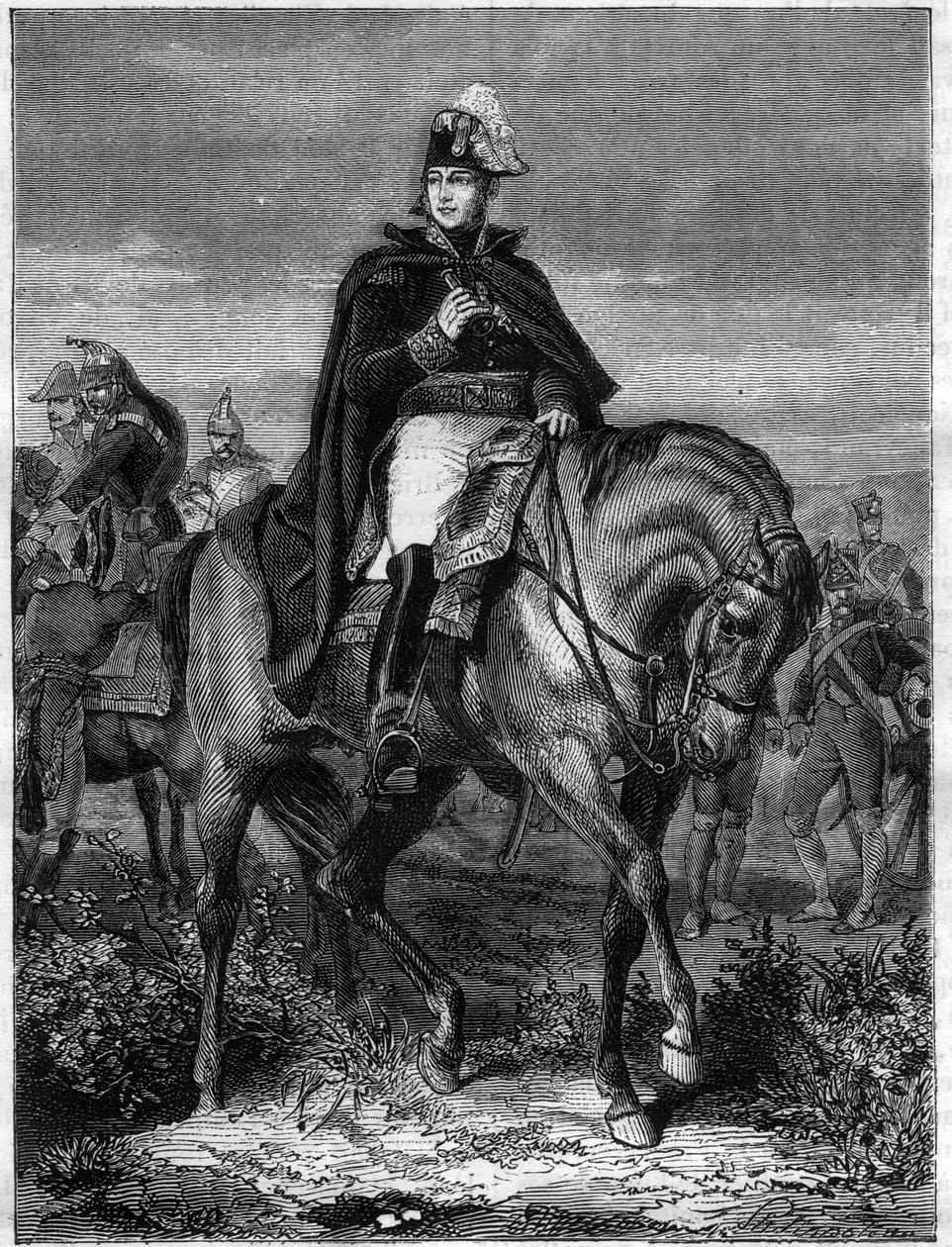 Edouard Adolphe Casimir Joseph Mortierin muotokuva, Trevison herttua (1768-1835), Ranskan marsalkka - Adolphe Thiersin teoksessa "Imperiumin historia konsulaatin historiaa seuranneesta" - 1879 - yksityinen kokoelma tekijältä French School