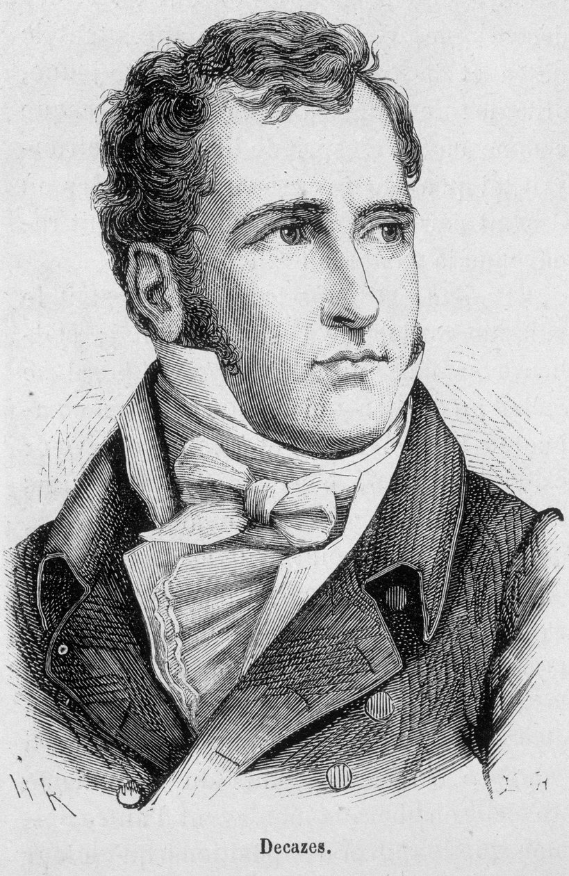 Ranskalaisen poliitikon Elie Duc de Decazesin ja Gl¿cksbergin (1780 - 1860) muotokuva - Henri Martinin "Ranskan historiassa" tekijältä French School