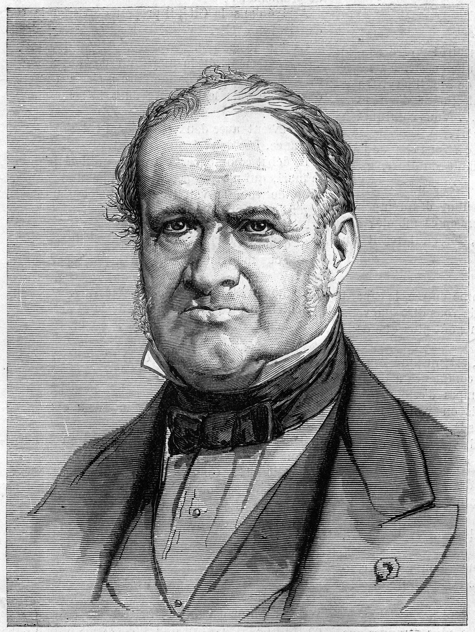 Ranskalaisen geologin Elie de Beaumontin (1798-1874) muotokuva. Kaiverrus "" Le Monde Illustré" -julkaisussa nro 912, 3. lokakuuta tekijältä French School