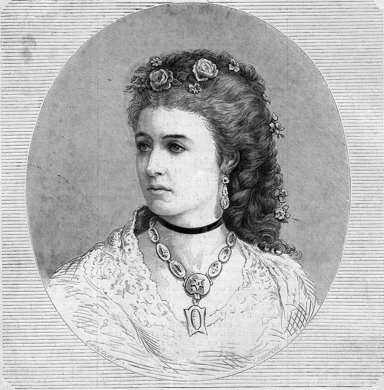 Emma Albanin muotokuva (Marie Louise Emma Cecile Lajeunesse dite tekijältä French School