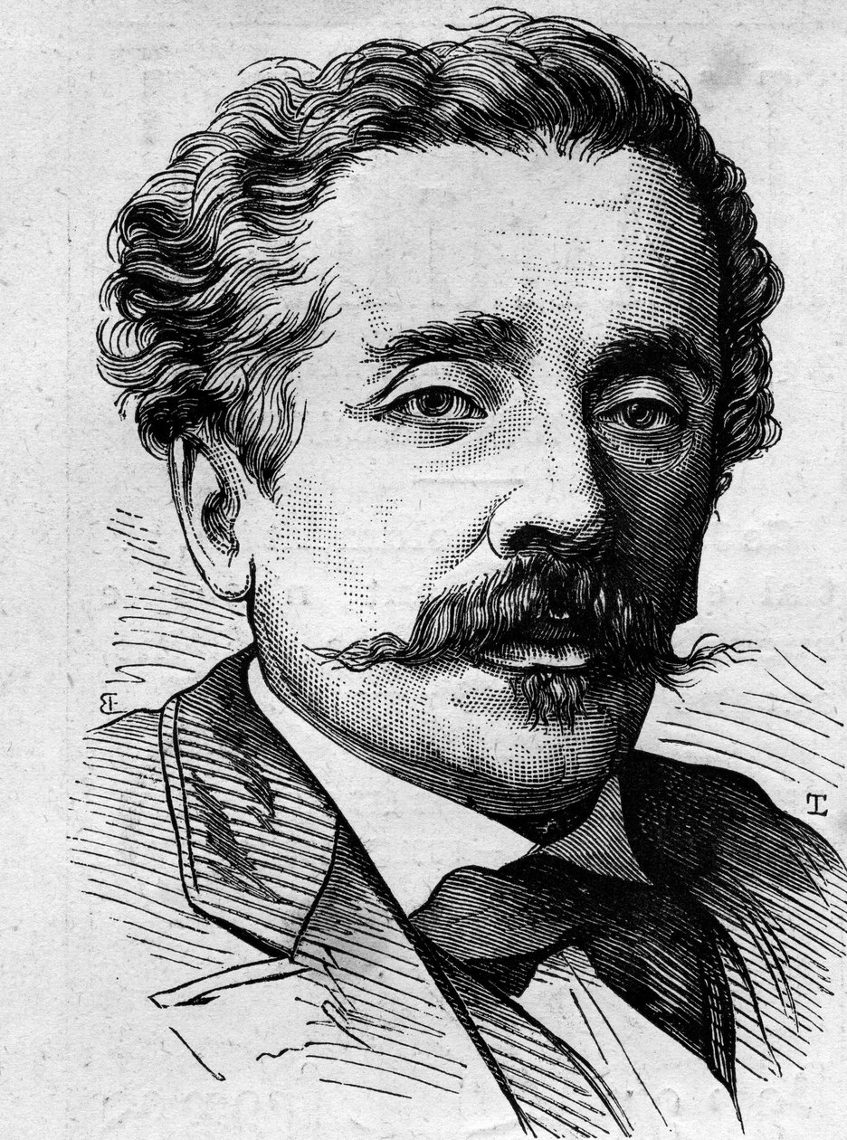 Ernest Lacanin (1829-1879), ranskalaisen toimittajan ja kirjailijan muotokuva. Kaiverrus "" Le Monde Illustré" -julkaisussa nro 1141, 8. helmikuuta tekijältä French School