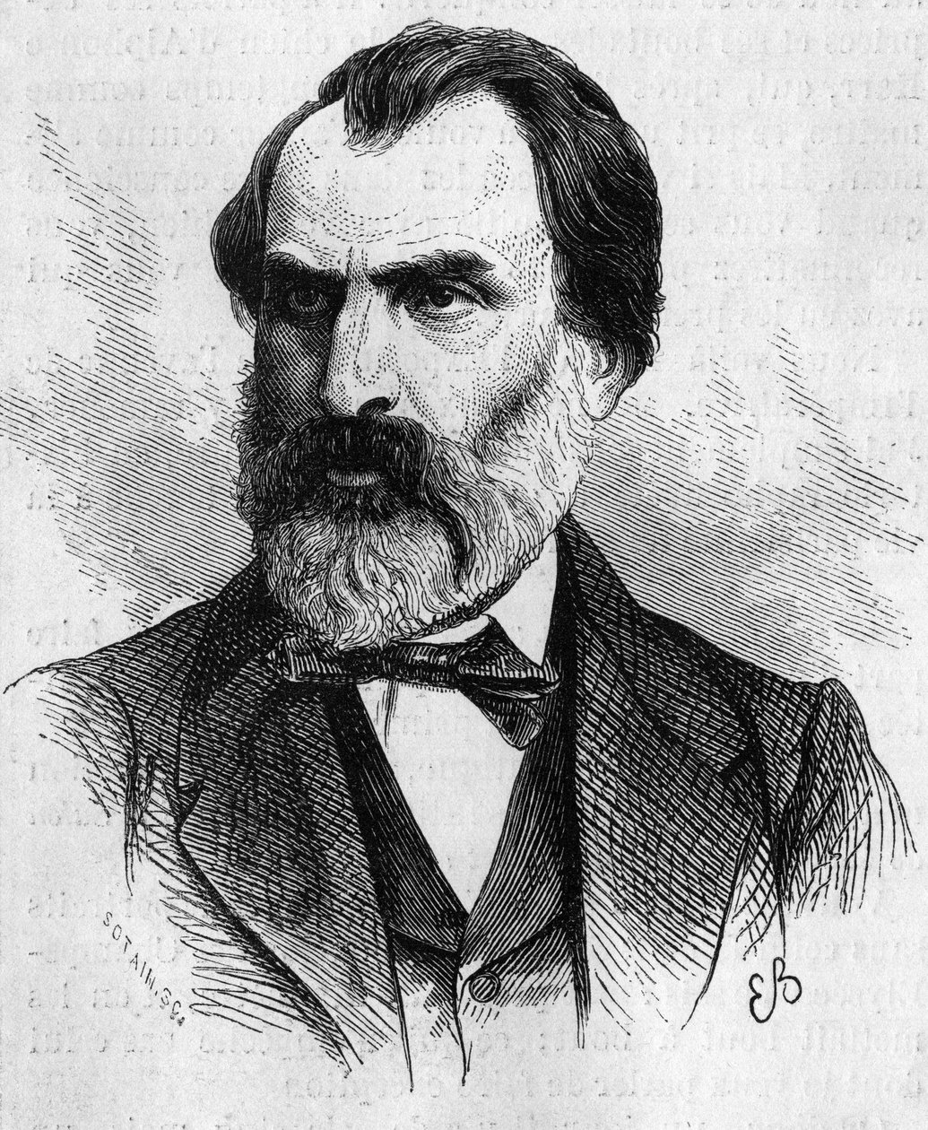 Eugene Pelletanin (1813-1884), englantilaisen poliitikon muotokuva. Kaiverrus "" Kuvitettu maailma"" nro 634, 5. kesäkuuta tekijältä French School