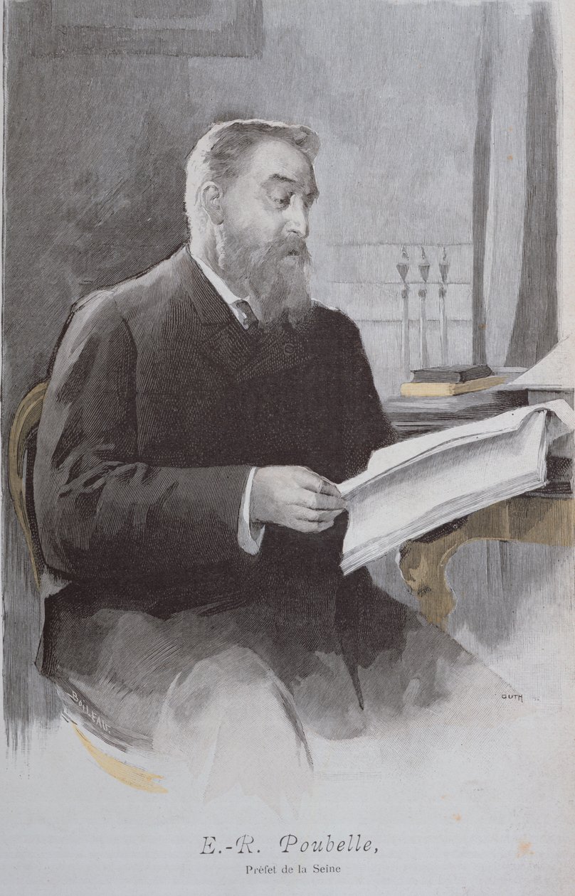 Eugene Poubellen (1831-1907) muotokuva La Revue Illustreesta. 15. kesäkuuta 1893 (värikaiverrus) tekijältä French School