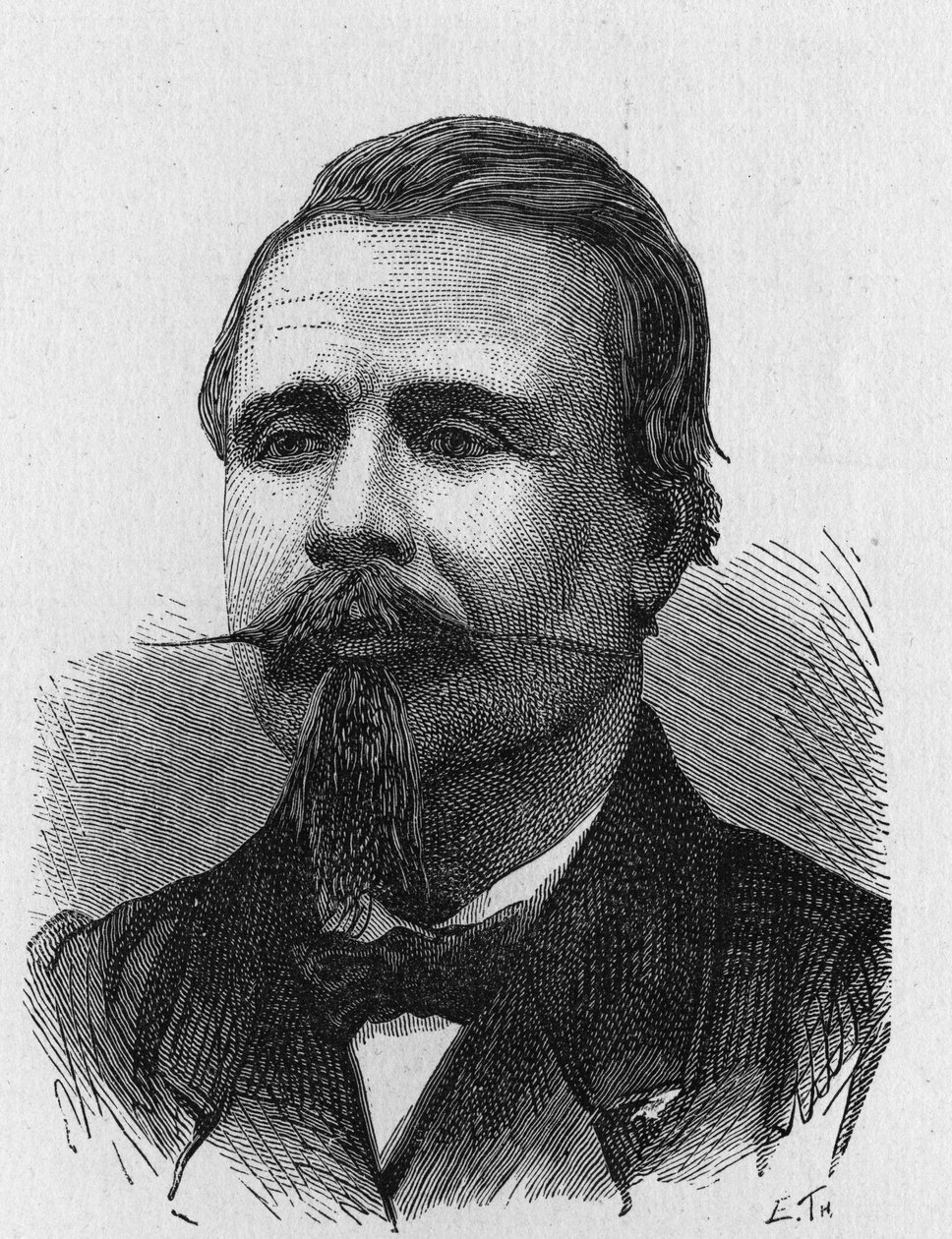 Eugène Godardin (1827 - 1890), ranskalaisen ilmailutaiteilijan muotokuva - Tiedealbumissa; maineikkaat tutkijat; Suuria löytöjä””” 1896. tekijältä French School