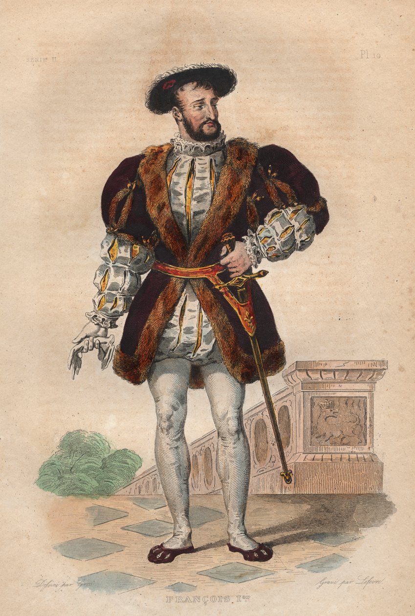 Ranskan kuninkaan Francis I:n (1494-1537) muotokuva. tekijältä French School