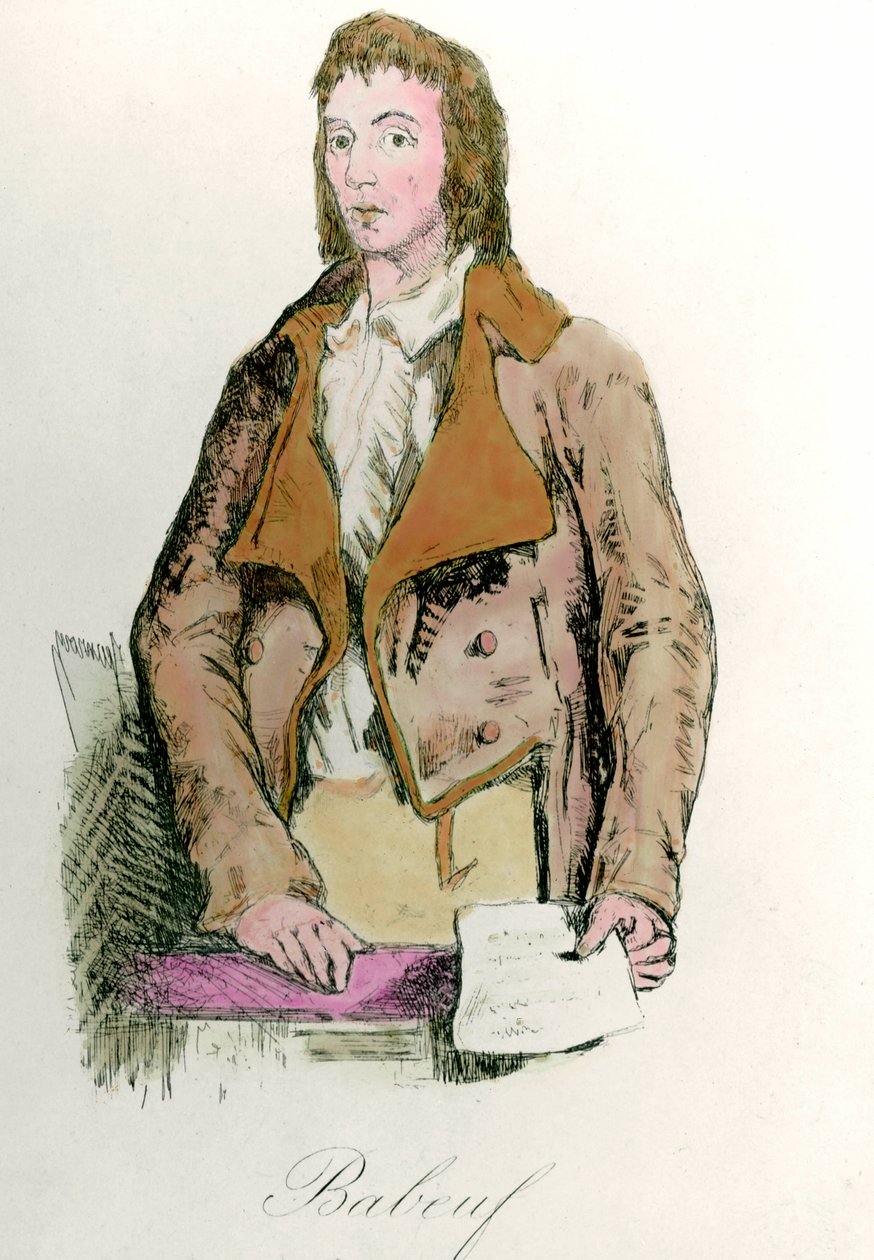 Vallankumouksellisen Francois Babeuf dit Gracchuksen (1760 - 1797) muotokuva. Kaiverrus tekijältä French School
