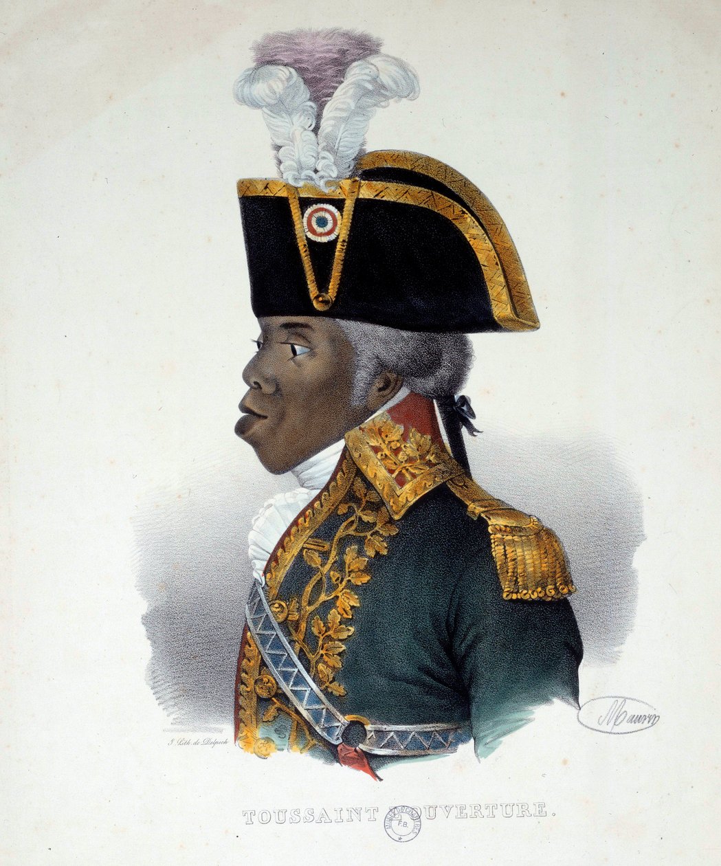 Muotokuva Francois Dominique Toussaintista, joka tunnetaan nimellä "Toussaint-Louverture" (Toussaint Louverture tekijältä French School
