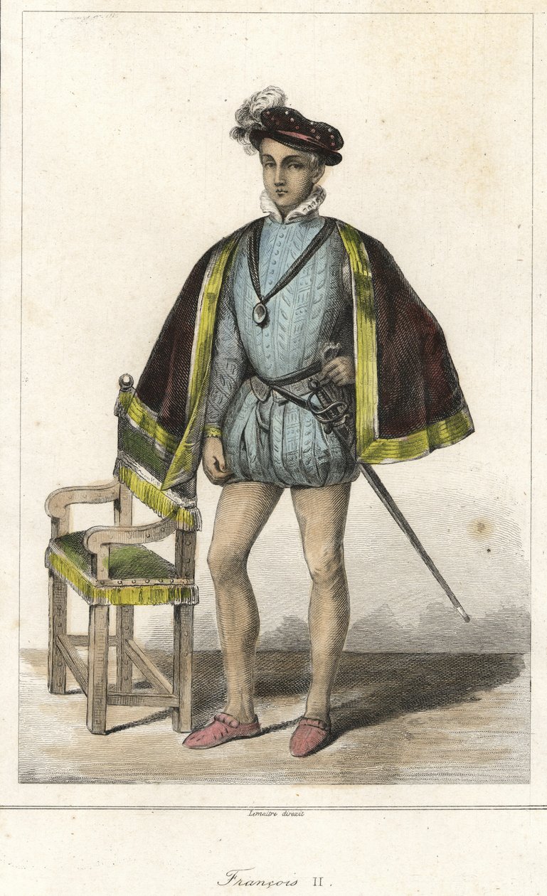 Ranskan kuninkaan Francois II:n (1544-1560) muotokuva. tekijältä French School