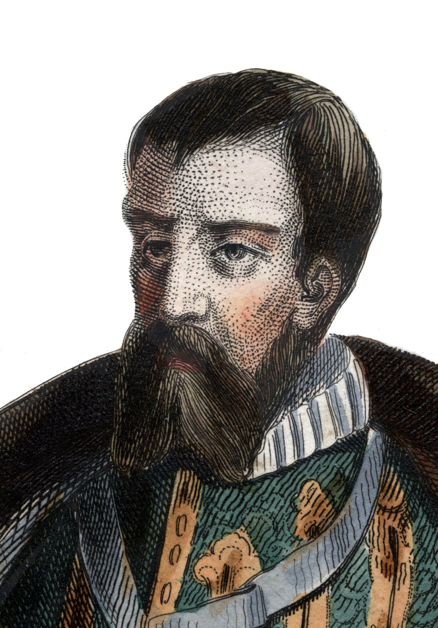 Muotokuva Francois I de Lorrainesta (1519-1563), Guisen herttua, Aumalen herttua, ranskalainen sotilas ja poliitikko. tekijältä French School