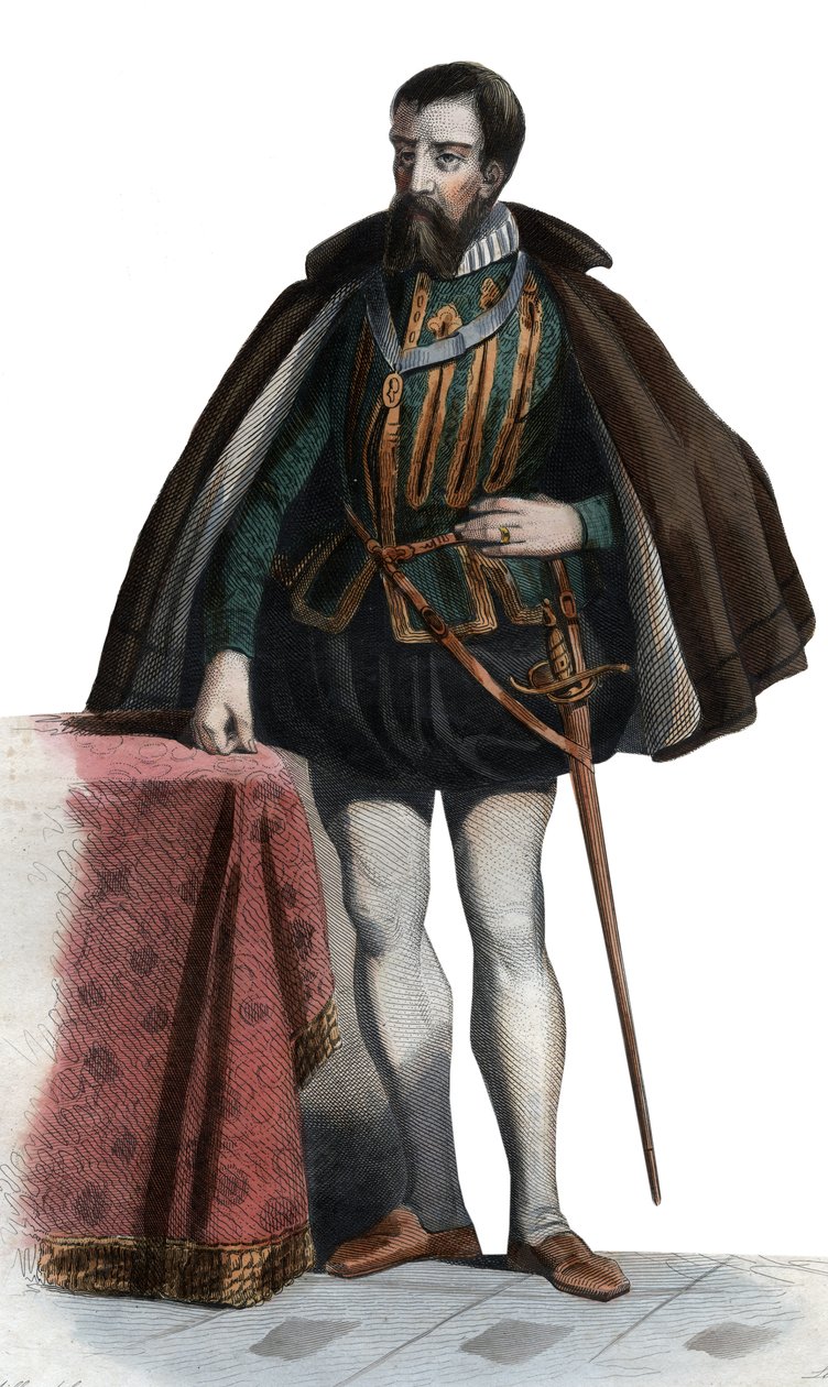 Muotokuva Francois I de Lorrainesta (1519-1563), Guisen herttua, Aumalen herttua, ranskalainen sotilas ja poliitikko. tekijältä French School