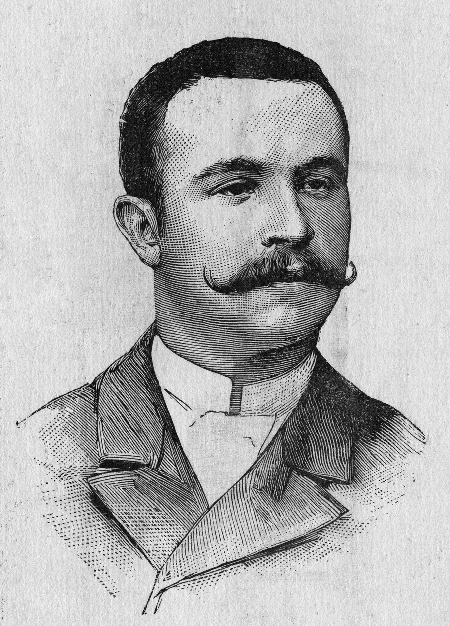 Francois Lhosten (1859-1887), ranskalaisen ilmailun muotokuva - "" Album de la Science -julkaisussa; maineikkaat tutkijat; Suuria löytöjä””” 1896. tekijältä French School