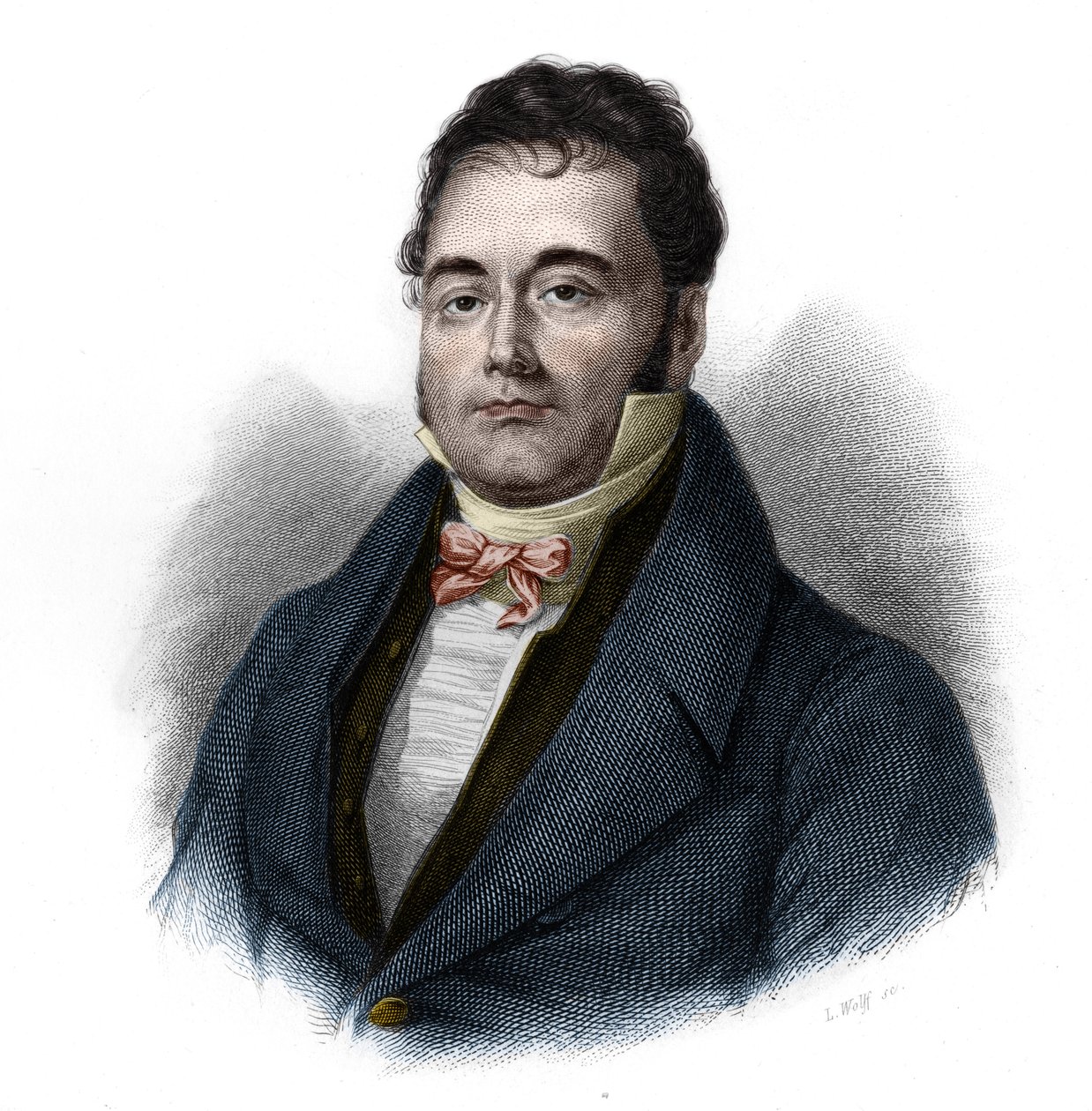 Ranskalaisen poliitikon Francois Mauguinin (1785-1854) muotokuva. Louis de Cormenin Timonin teoksessa LIBRE DES SPEAKERS. 1842. Yksityinen kokoelma. tekijältä French School