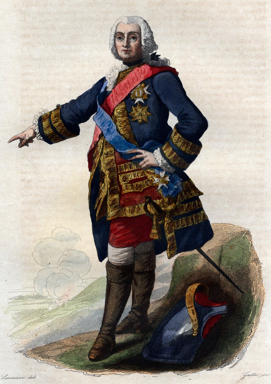 Ranskalaisen kenraalin Francois de Chevertin (1695-1769) muotokuva. tekijältä French School