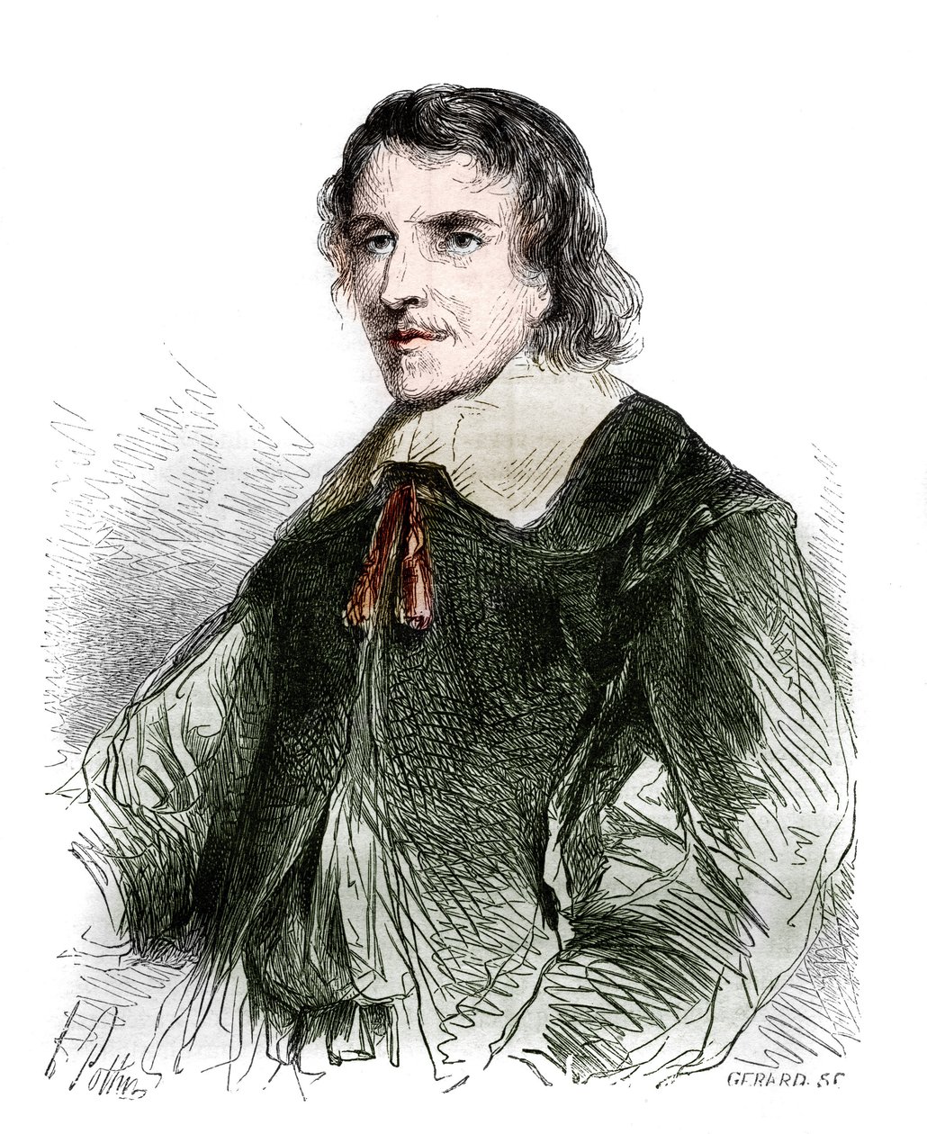 Muotokuva Francois de La Mothe Le Vayerista (La-Mothe-Le-Vayer) (1585-1672), ranskalaisesta filosofista. Kaiverrus vuodelta 1858. tekijältä French School
