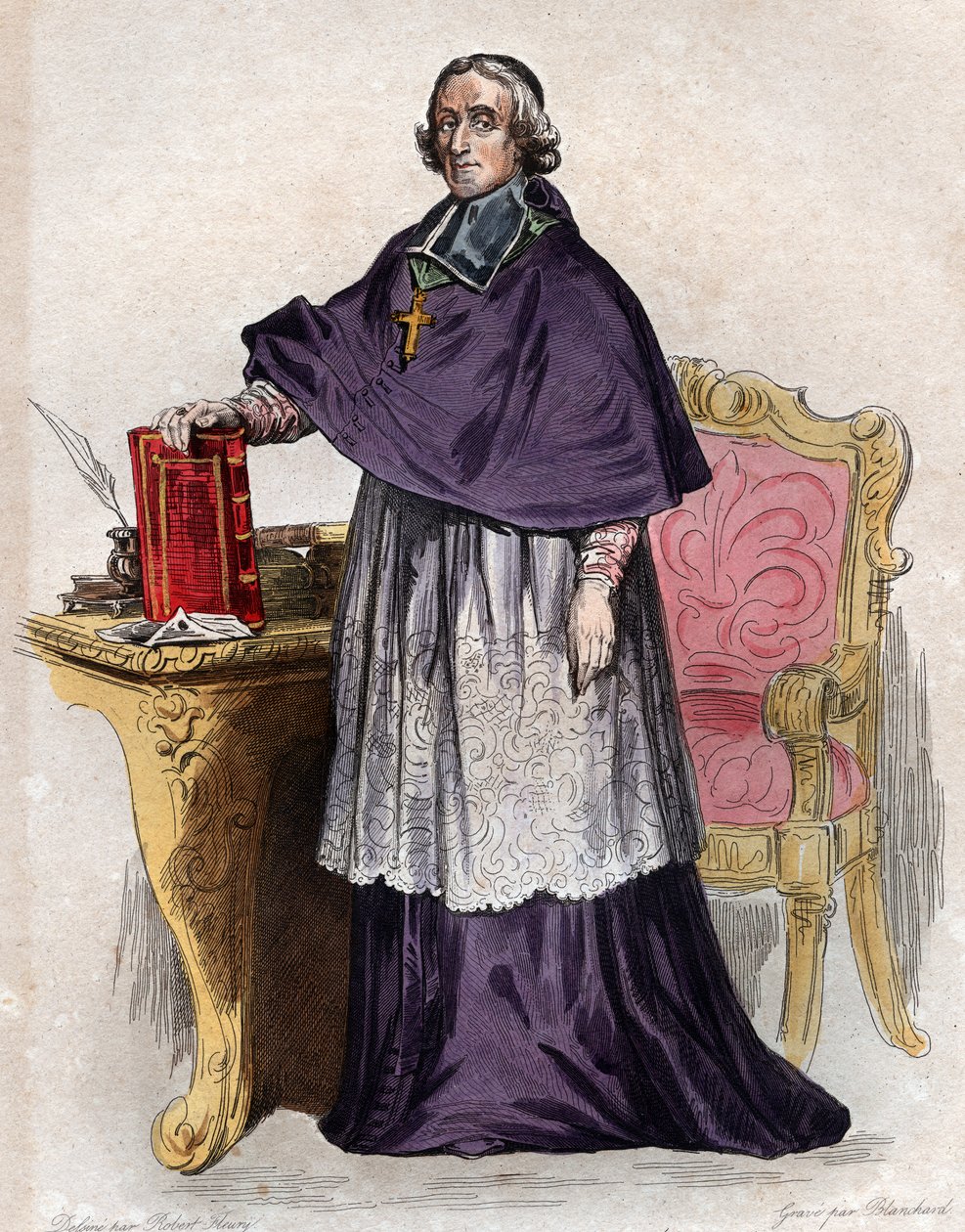 Muotokuva Francois de Pons de Salignac de La Mothe Fenelonista (1651-1715), ranskalainen arkkipiispa, teologi, runoilija ja kirjailija. tekijältä French School