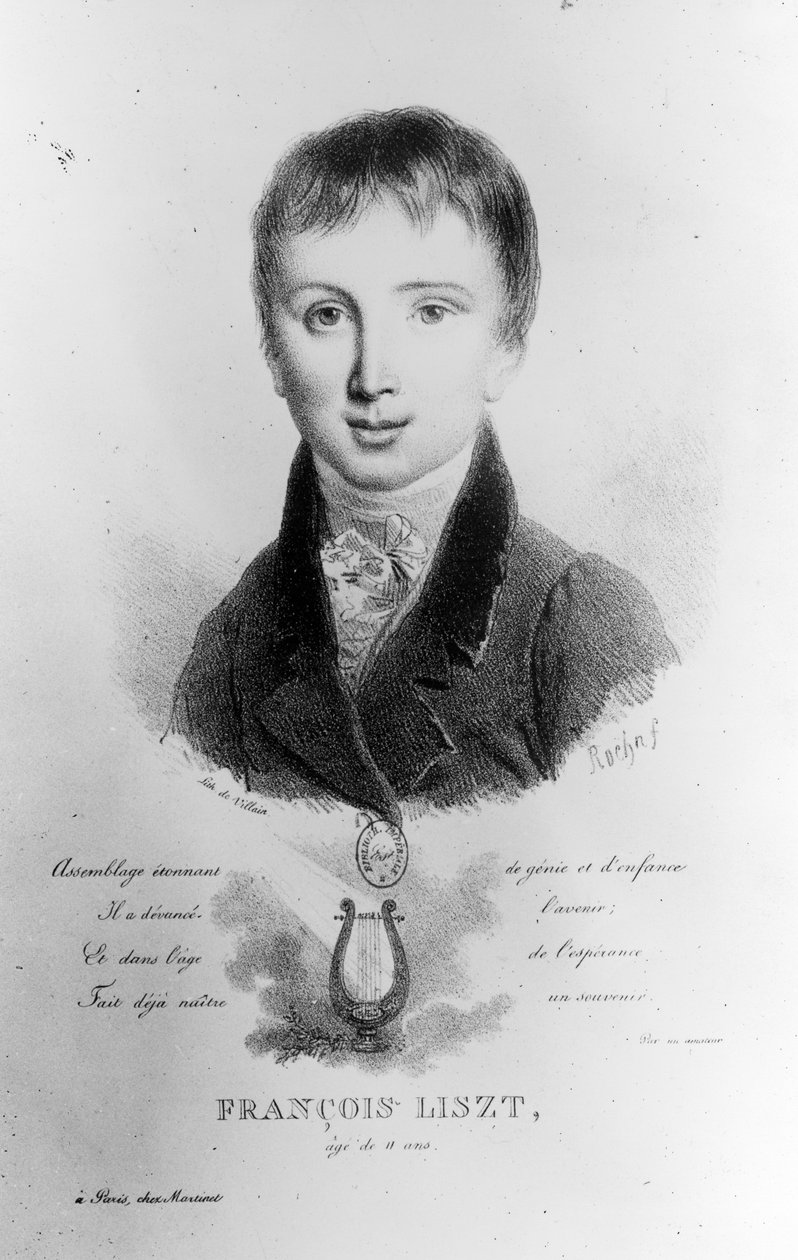 11-vuotiaan Franz Lisztin (1811-86) muotokuva tekijältä French School