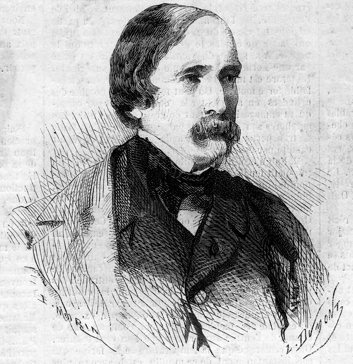 Muotokuva ranskalaisesta senaattorista Laity, keisarillinen komissaari Savoien liittämisessä Ranskaan 14. kesäkuuta 1860. Kaiverrus "" Le Monde Illustré" -julkaisussa nro 168, 30. kesäkuuta tekijältä French School