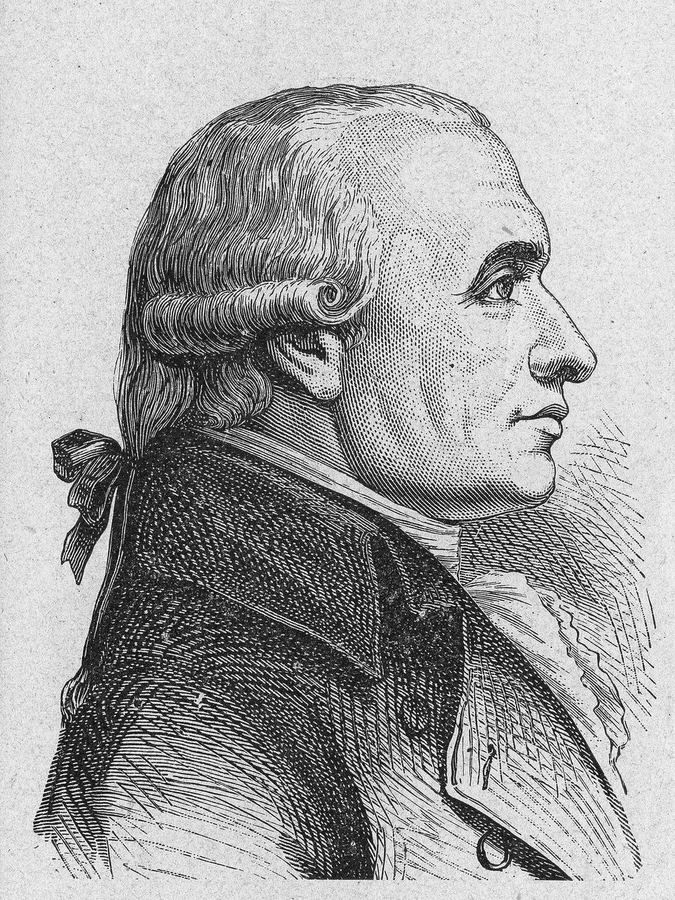 Gaspard Mongen, Peluksen kreivin (1746 - 1818), ranskalaisen matemaatikon muotokuva - julkaisussa "Album de la Science; maineikkaat tiedemiehet; Suuria löytöjä””” 1896. tekijältä French School