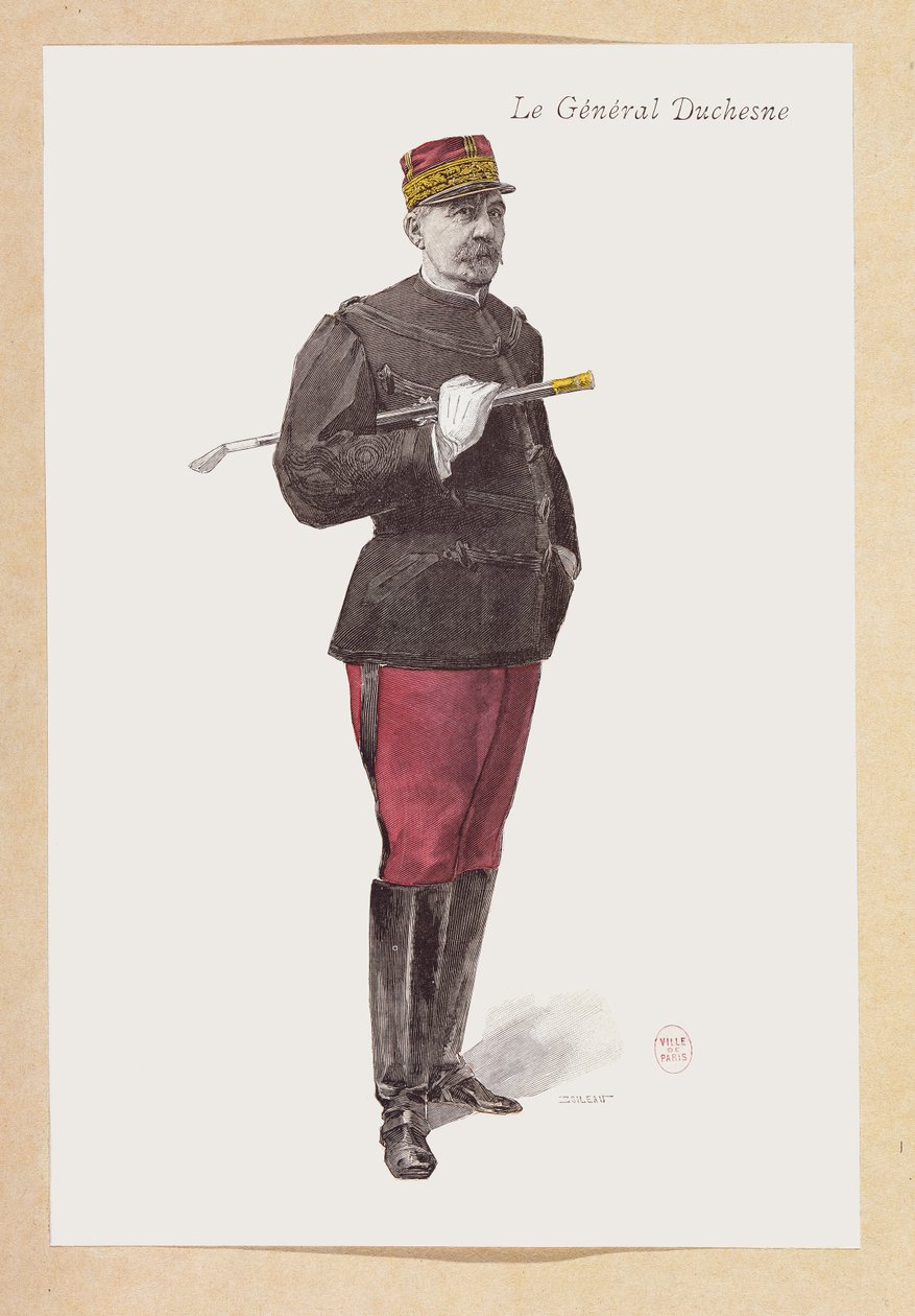 Kenraali Jacques Duchesnen (1837-1918) muotokuva (kaiverrus) tekijältä French School