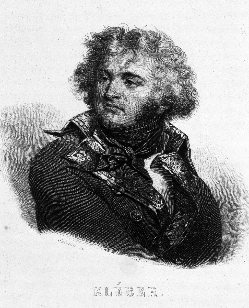 Kenraali Jean Baptiste Kléberin (1753 - 1800) muotokuva - Thiersin "" Revolution francaise" -kirjassa. 1800-luvulla tekijältä French School