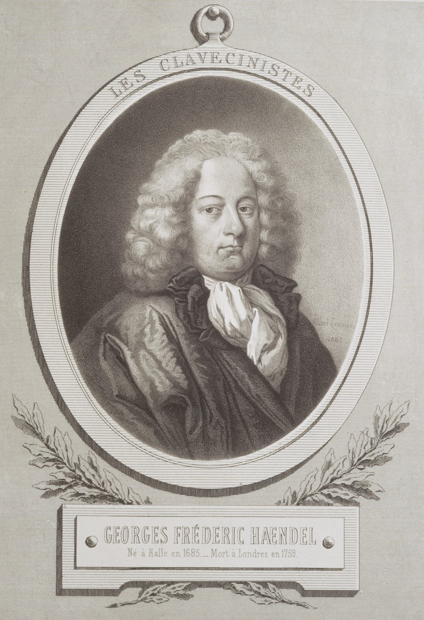 Yrjö Frédéric Händelin (1685-1759) muotokuva partituurin etusivun kuva. tekijältä French School