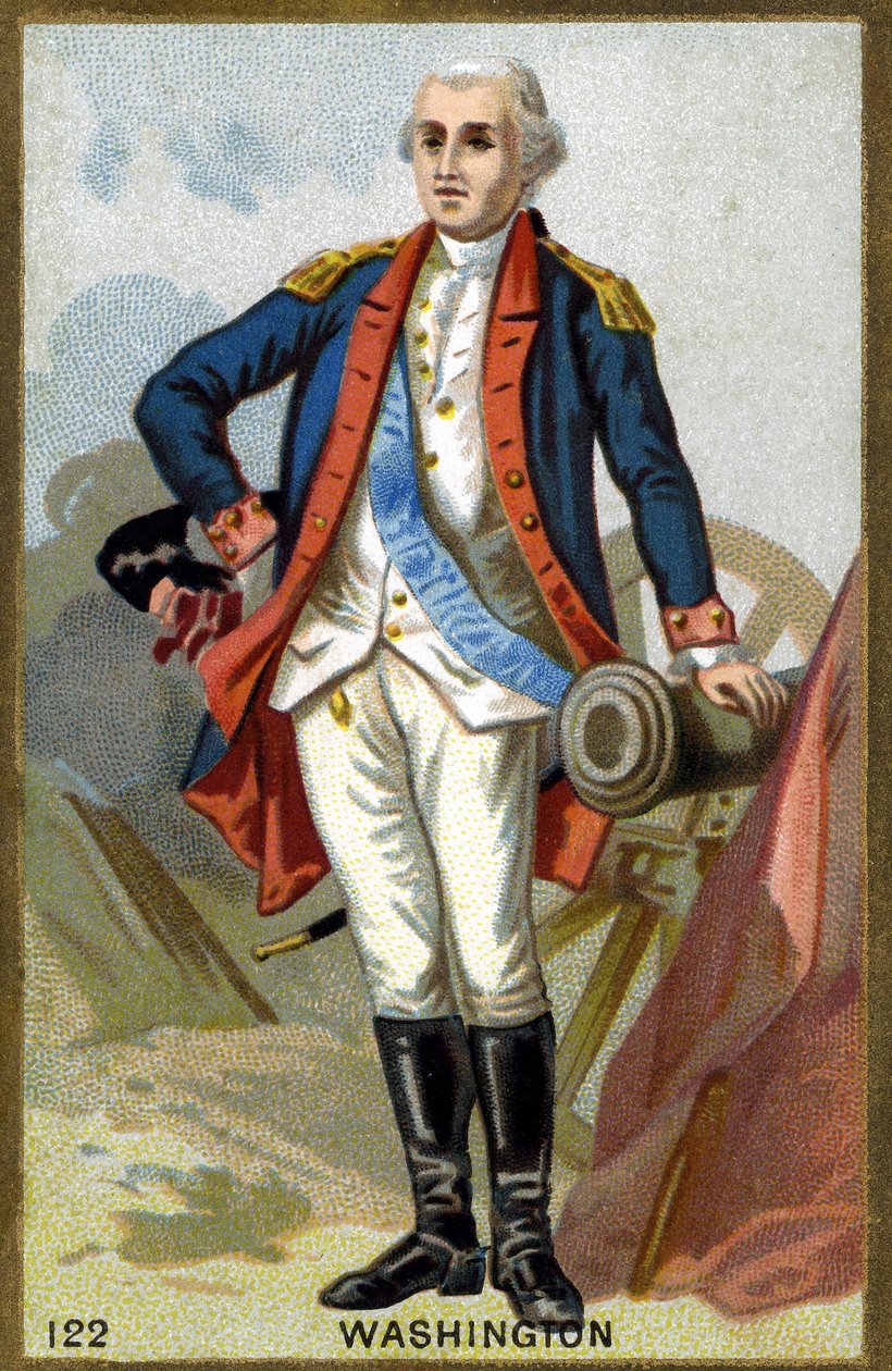 George Washingtonin (1732-1799) muotokuva. 1800-luvun lopun kromolitografia. tekijältä French School