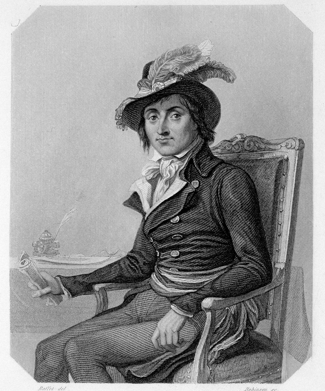 Ranskalaisen poliitikon Georges Couthonin (1755-1794) muotokuva. Lamartinen teoksessa "The History of the Girondins". tekijältä French School