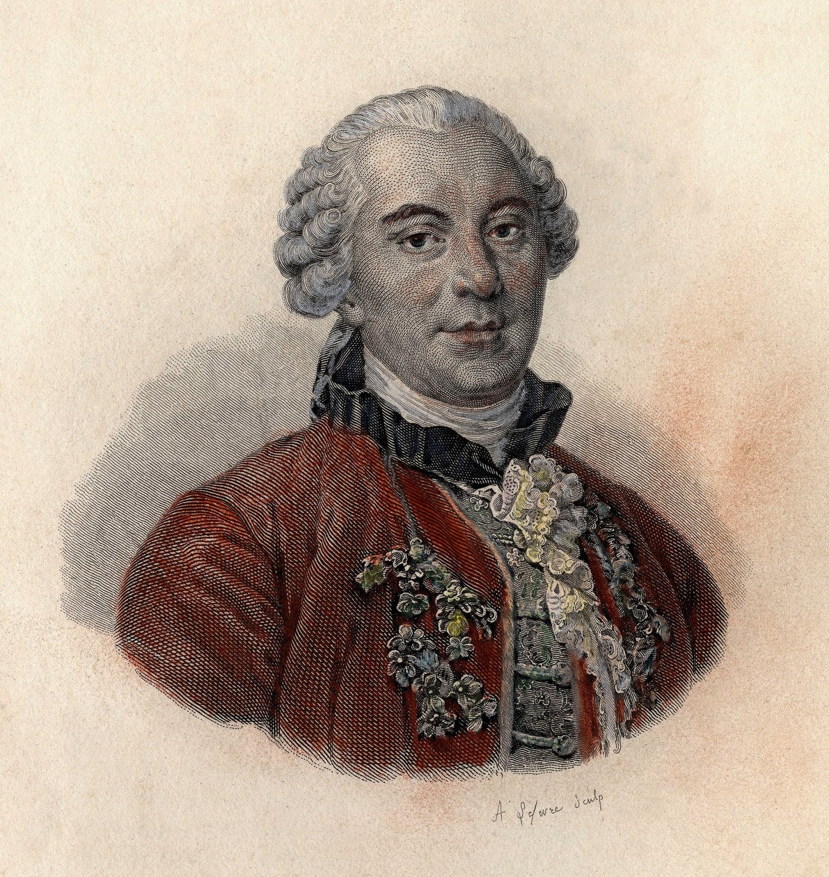 Georges Louis Leclercin muotokuva, Buffonin kreivi (1707-1788), ranskalainen luonnontieteilijä ja kirjailija. "" Hyödyllisten miesten muotokuvia"" tekijältä French School