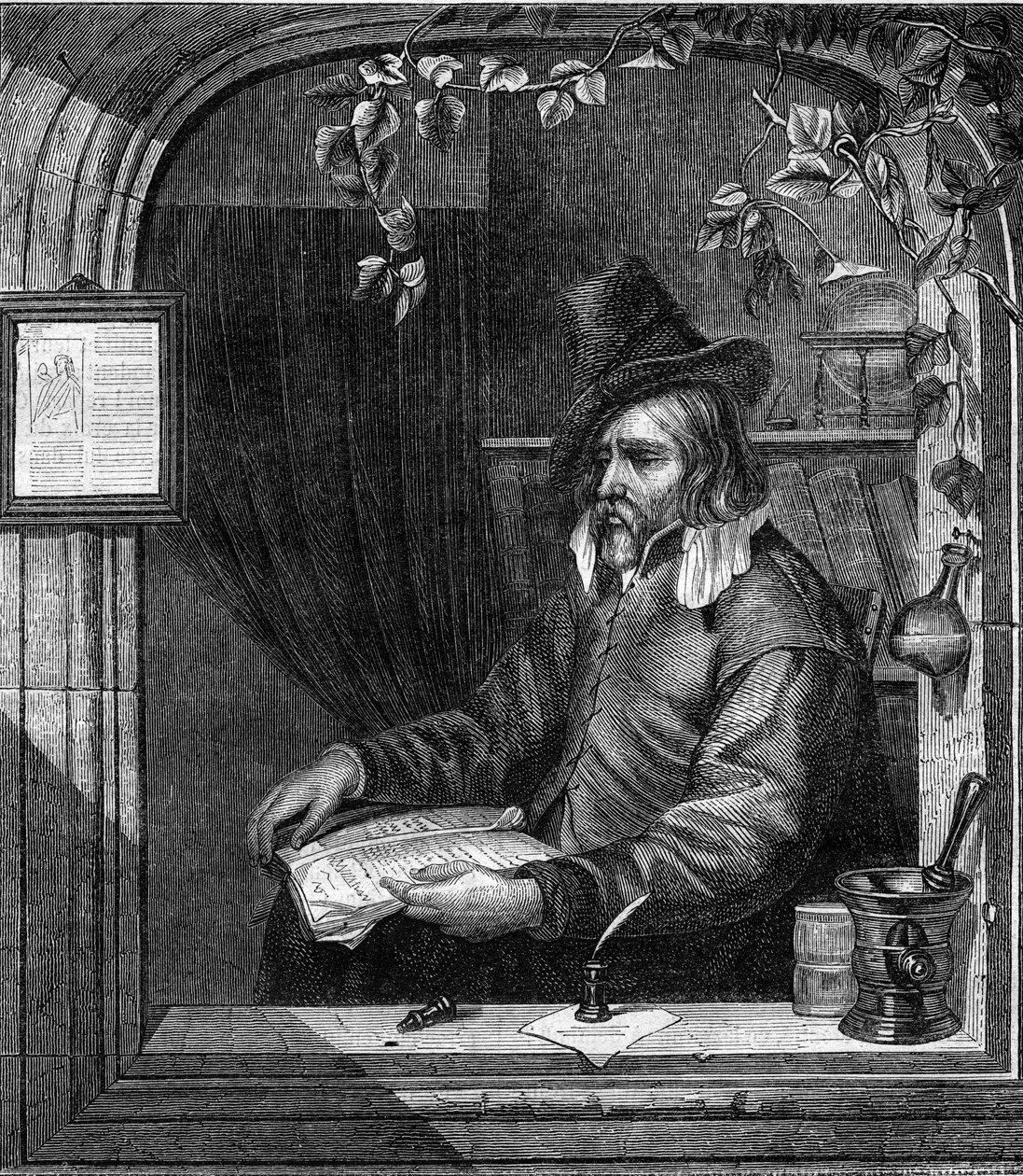 Muotokuva Giulio Genoinosta (Genovino), joka osallistui Tommaso Aniello, dit Masaniello (1622-1647) kanssa kapinaan espanjalaisia vastaan Napolissa vuonna 1647. Kaiverrus vuodelta 1852. tekijältä French School
