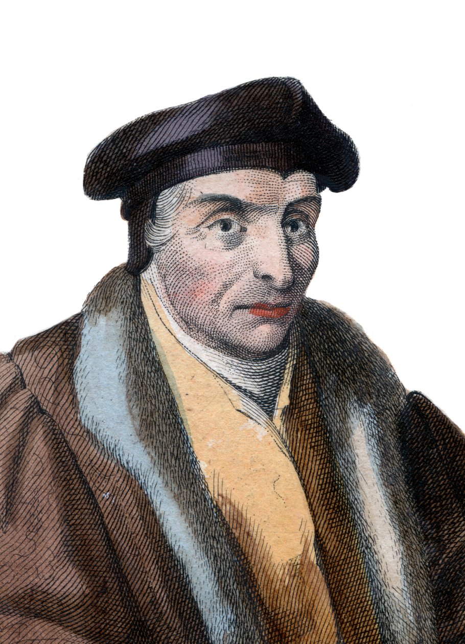 Guillaume Buden (Budee) (Budaeus) (1467-1540), ranskalaisen tutkijan muotokuva. tekijältä French School