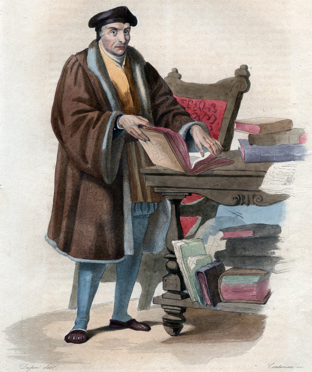 Guillaume Buden (Budee) (Budaeus) (1467-1540), ranskalaisen tutkijan muotokuva. tekijältä French School