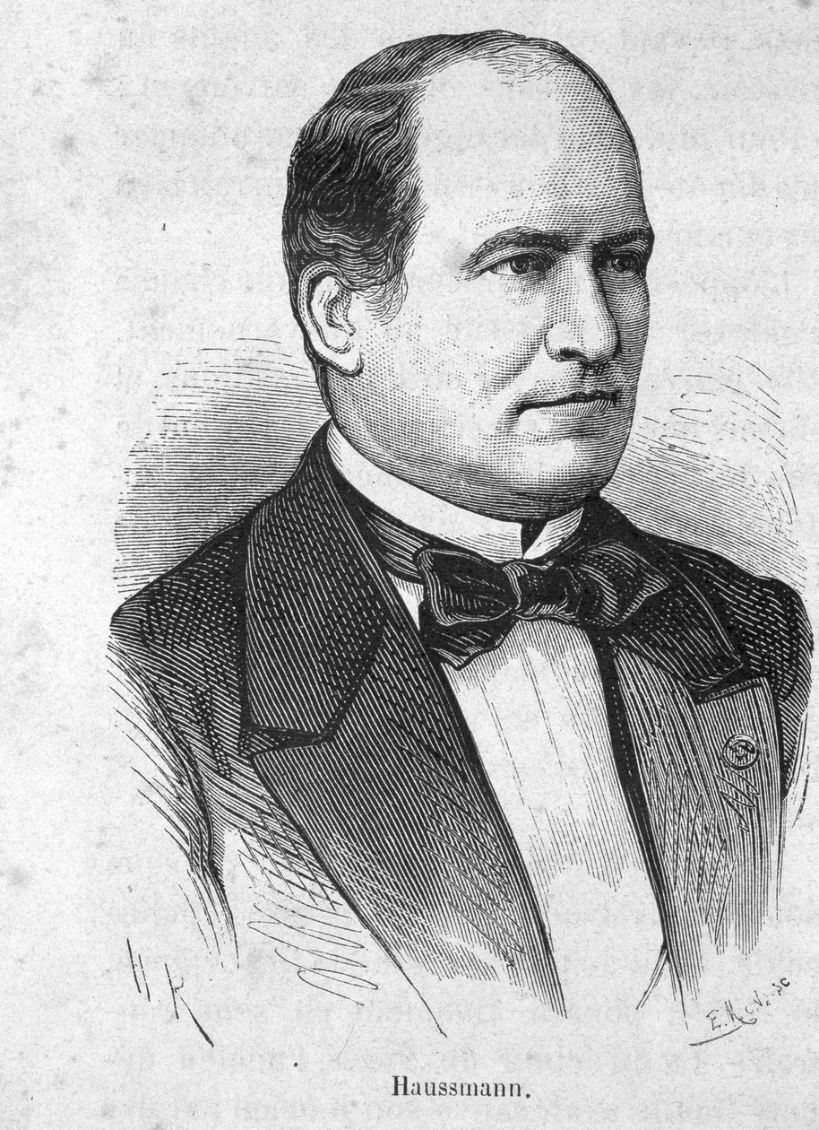 Haussmannin (1809 - 1891) ranskalaisen poliitikon muotokuva - Henri Martinin "Ranskan historiassa" tekijältä French School